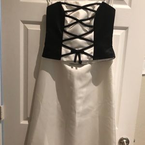 Black and White Strapless Dress